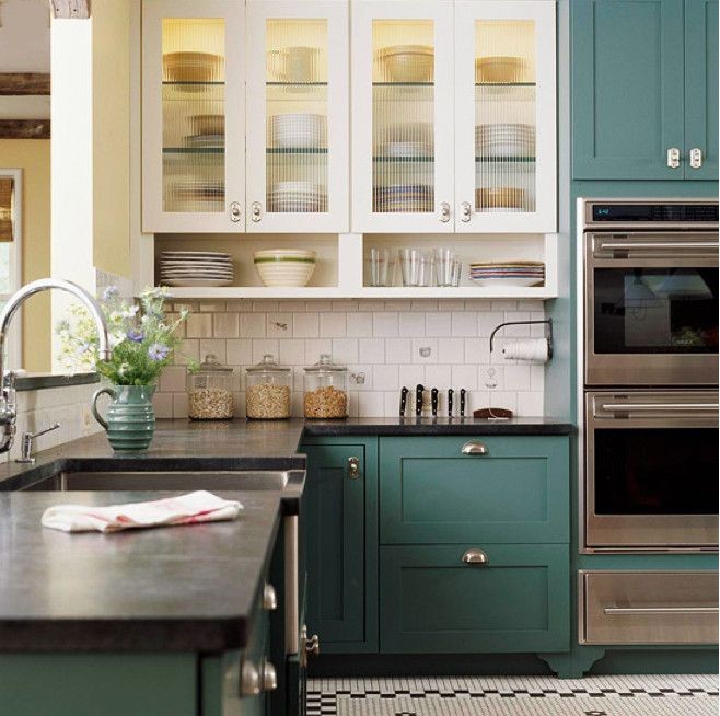Green Kitchen cabinet