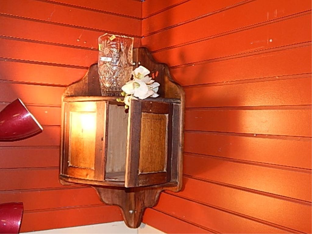 vintage oak corner cabinet